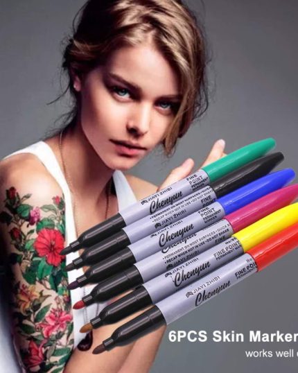 Set 6 Markere colorate de piele pentru tatuaje