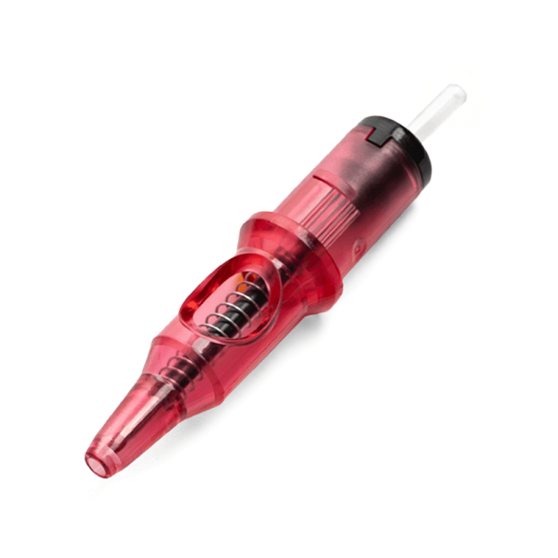 cartuș cu mină de pix pentru mașină de tatuat (roșu/negru)